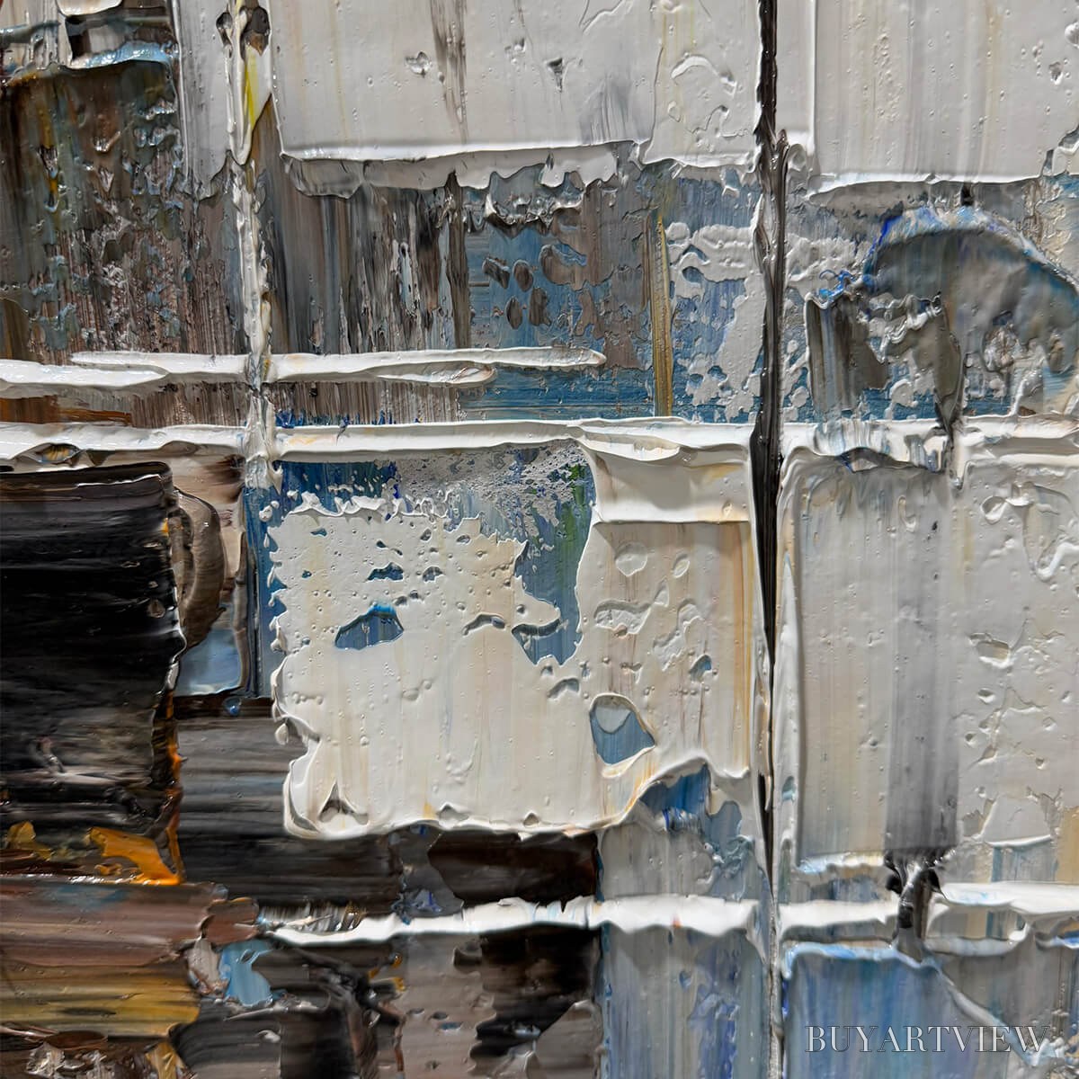 BUYARTVIEW Urban Abstract – Beige Abstract Painting, Modern , Textured Canvas, Vertical Artwork - image 6