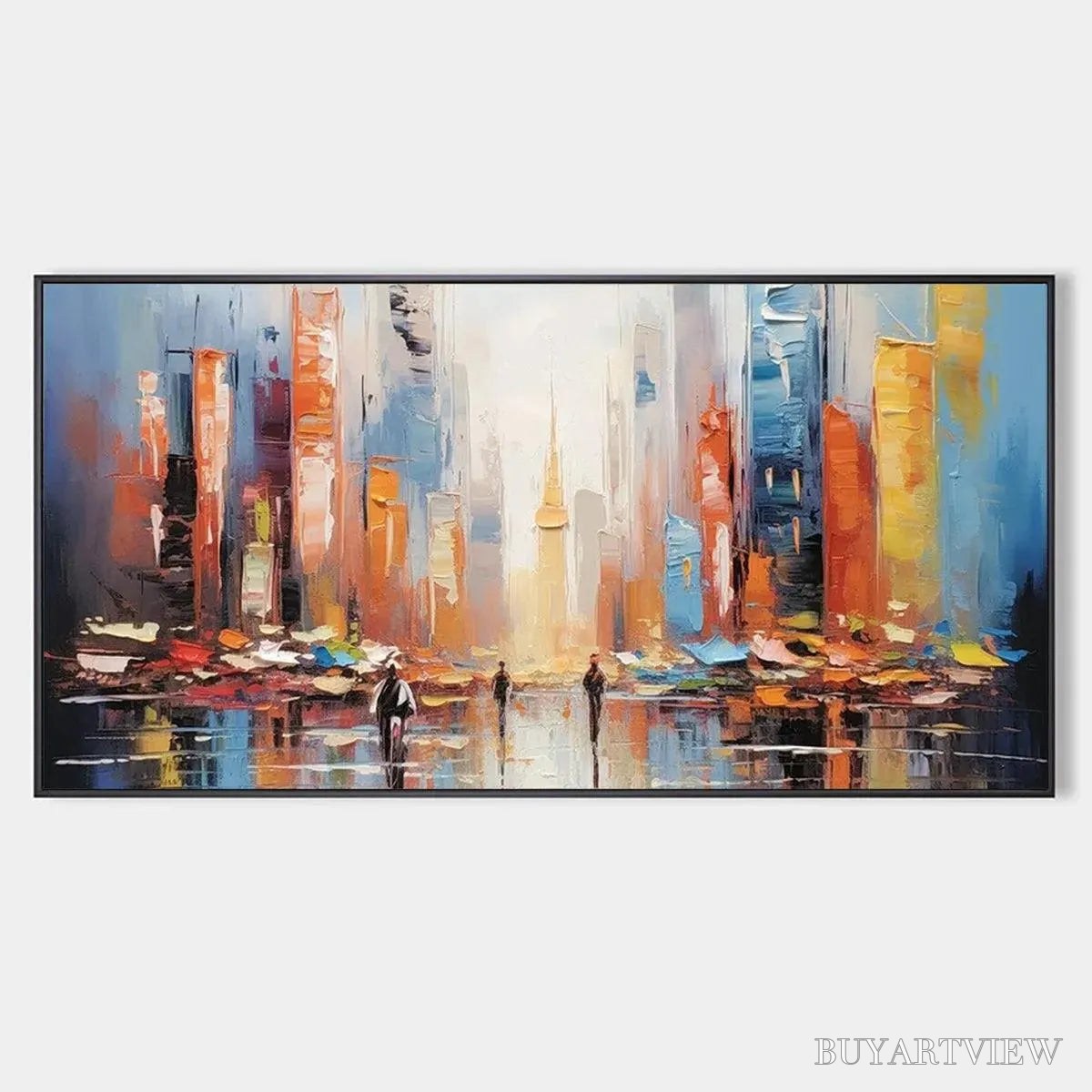 BUYARTVIEW City Market – Colorful Cityscape Painting - image 1